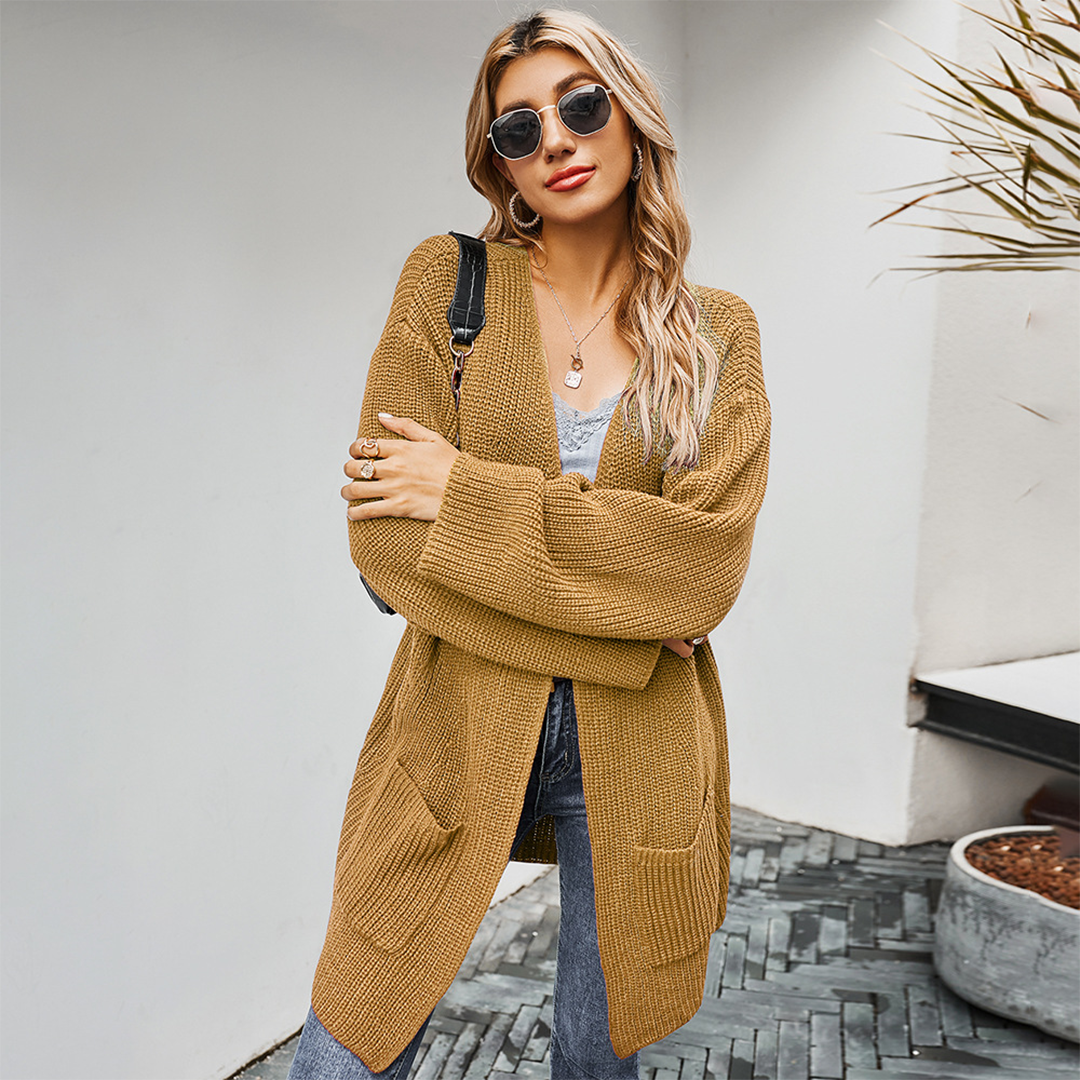 Mikaela – comfortabel cardigan vest met cut-out details en zakken
