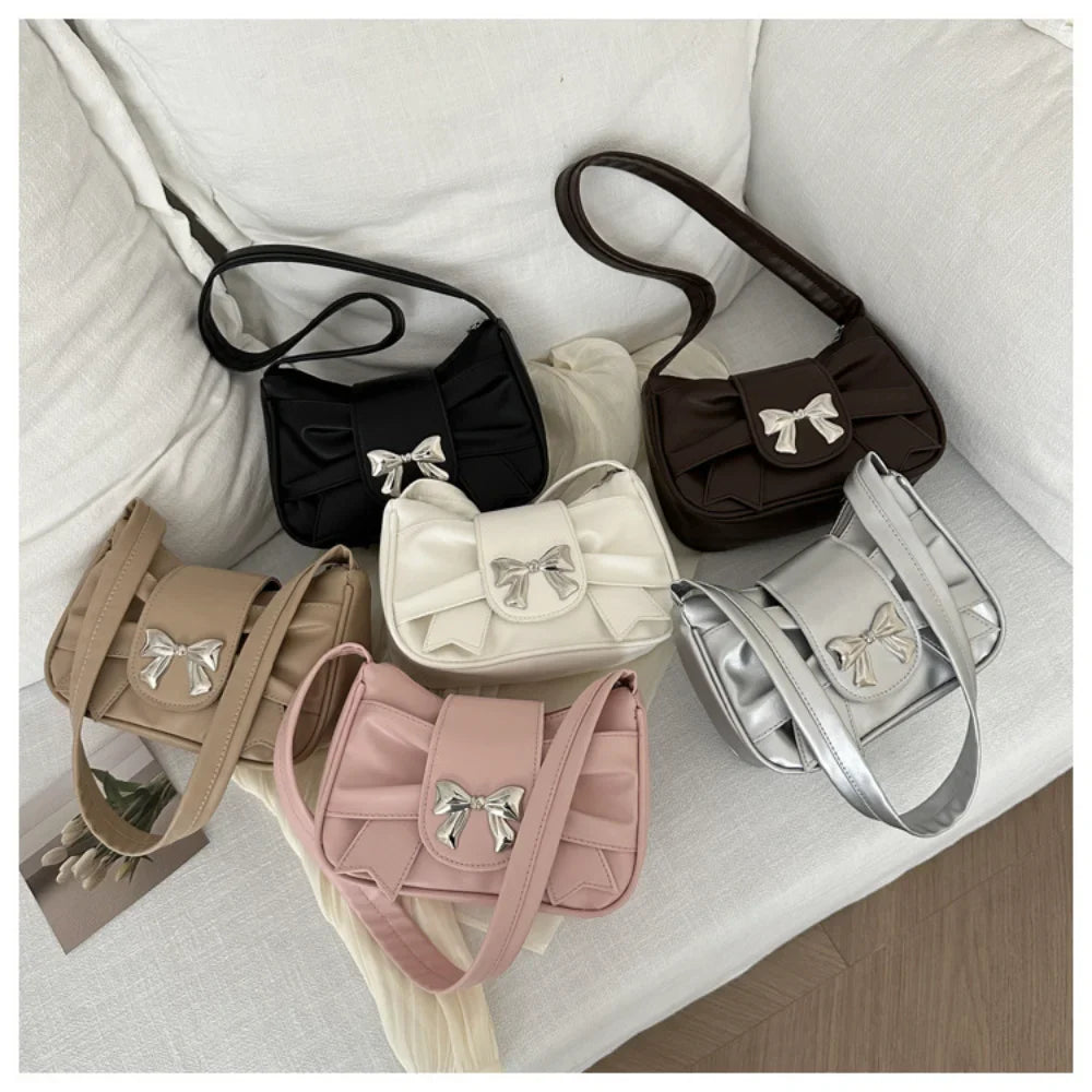 Jisoo – geplooide schoudertas met strik