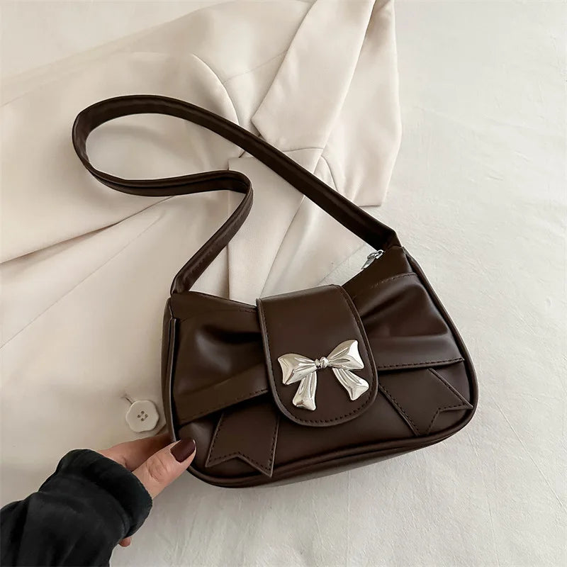 Jisoo – geplooide schoudertas met strik