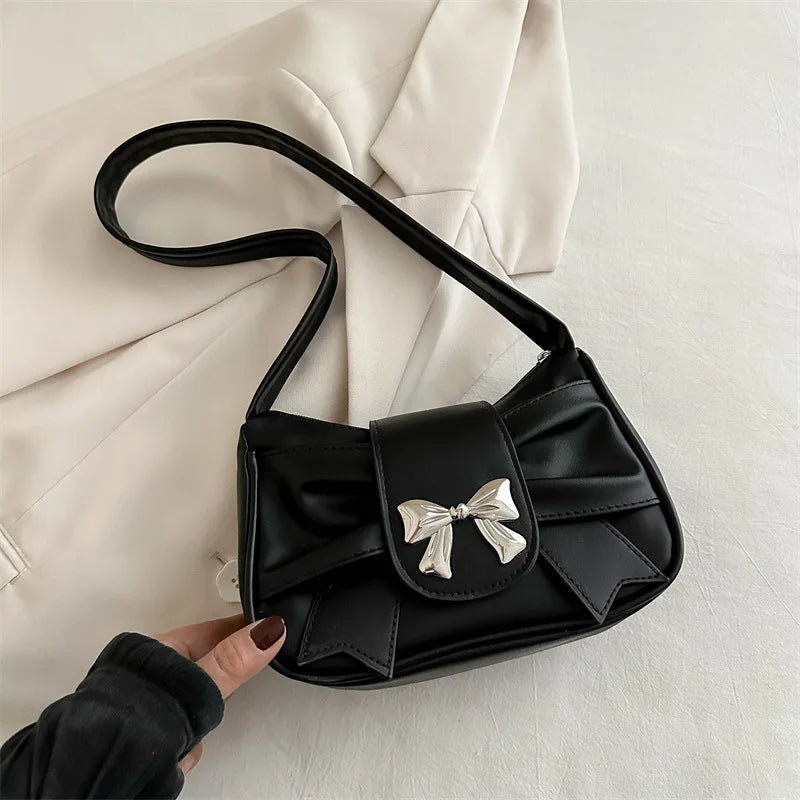 Jisoo – geplooide schoudertas met strik