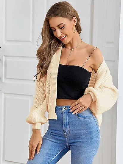 Lola – gebreid cardigan vest met kleurvlakken