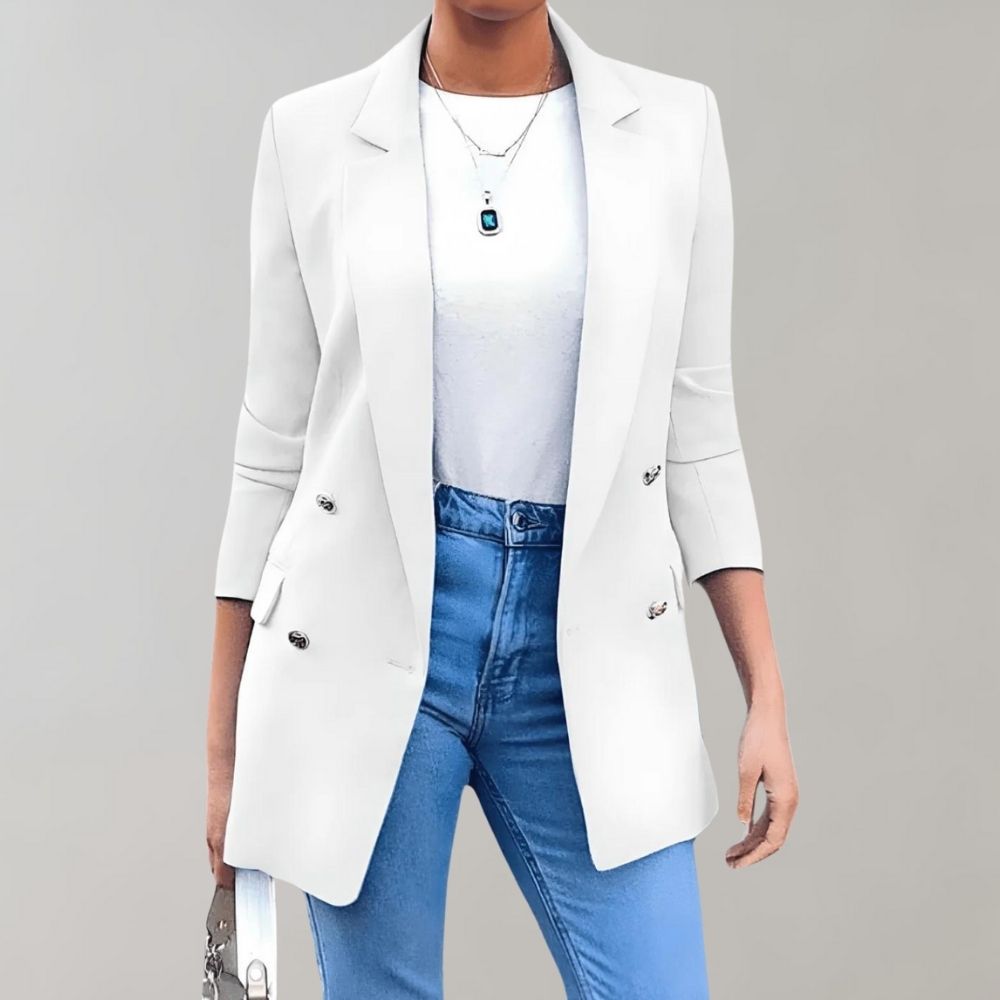Lara – Getailleerde Dames Blazer Met Driekwart Mouwen