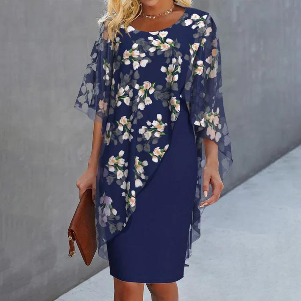 Linnea – Midi zomer bloemenjurk met geaccentueerde taille