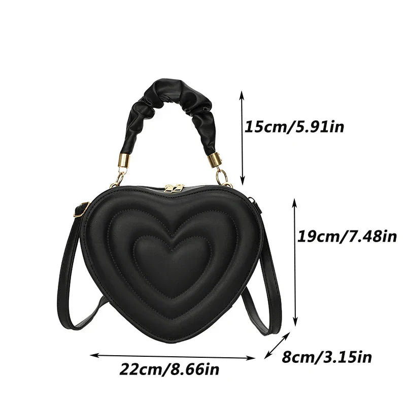 Lola – hartvormige gewatteerde crossbody tas van pu leer