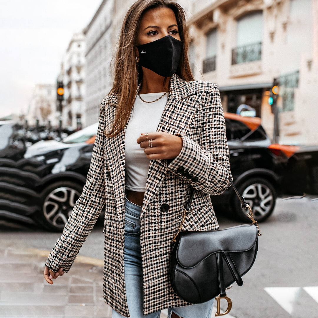 Claire – geruite blazer van ademende tweed
