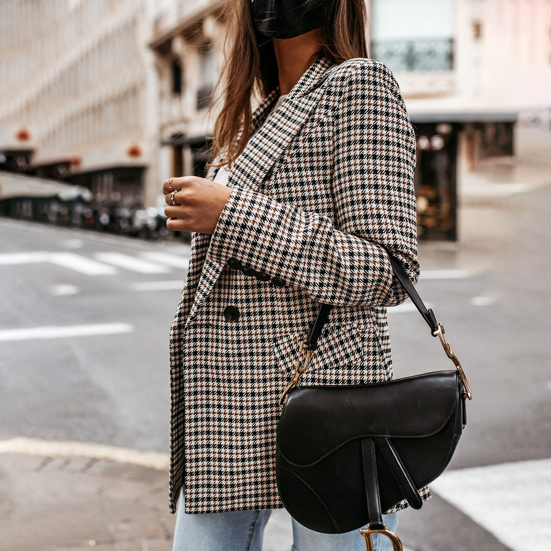 Claire – geruite blazer van ademende tweed