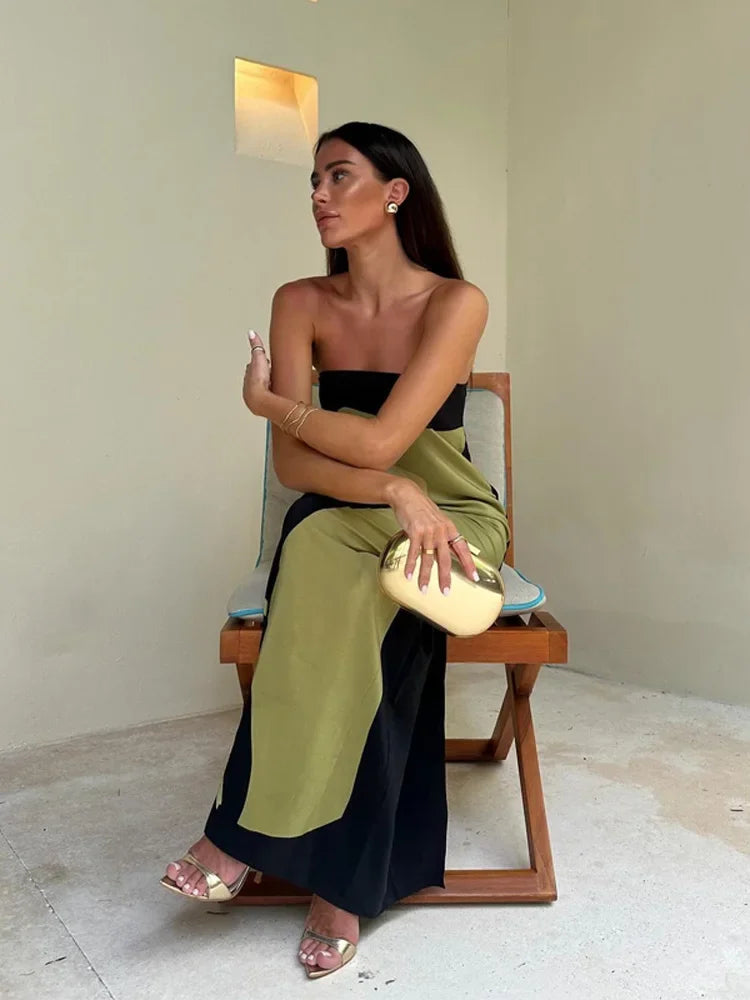 Zoë - Strapless Maxi Jurk Met Zomerse Print