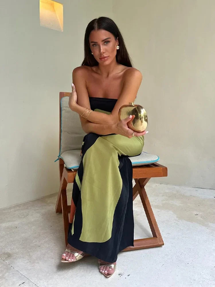 Zoë - Strapless Maxi Jurk Met Zomerse Print