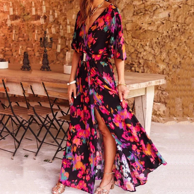 Mila - Maxi-jurk met Print en Split