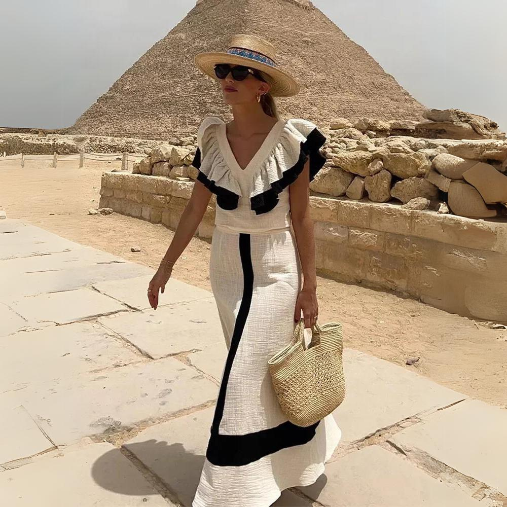 Alessandra - Luxe Tweedelige Ruches Zomer Set