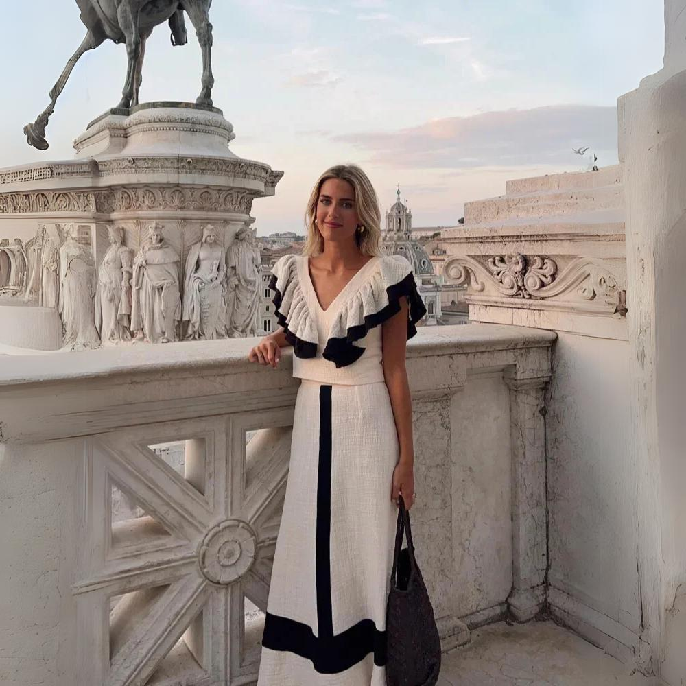 Alessandra - Luxe Tweedelige Ruches Zomer Set