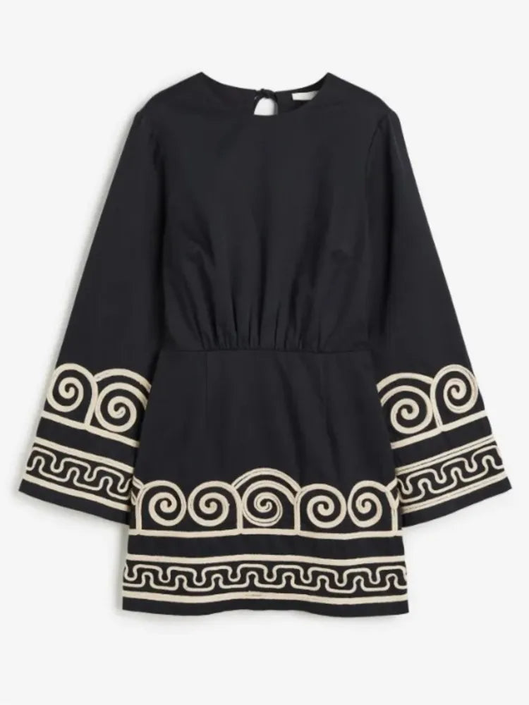 Braythe – Kaftan Jurk met Zilver Borduursels