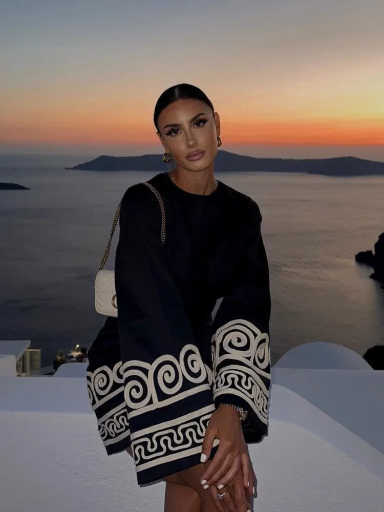 Braythe – Kaftan Jurk met Zilver Borduursels