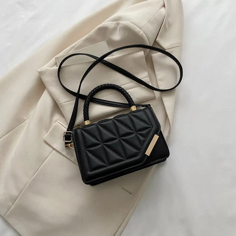 Zoë – square crossbody tas van pu-leer met ruitpatroon