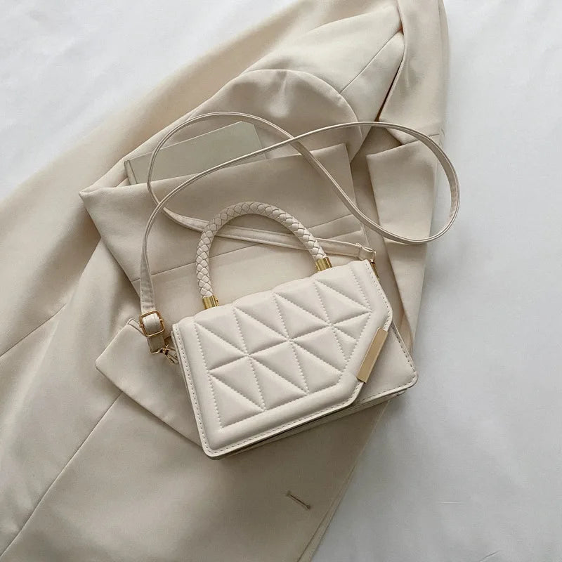 Zoë – square crossbody tas van pu-leer met ruitpatroon