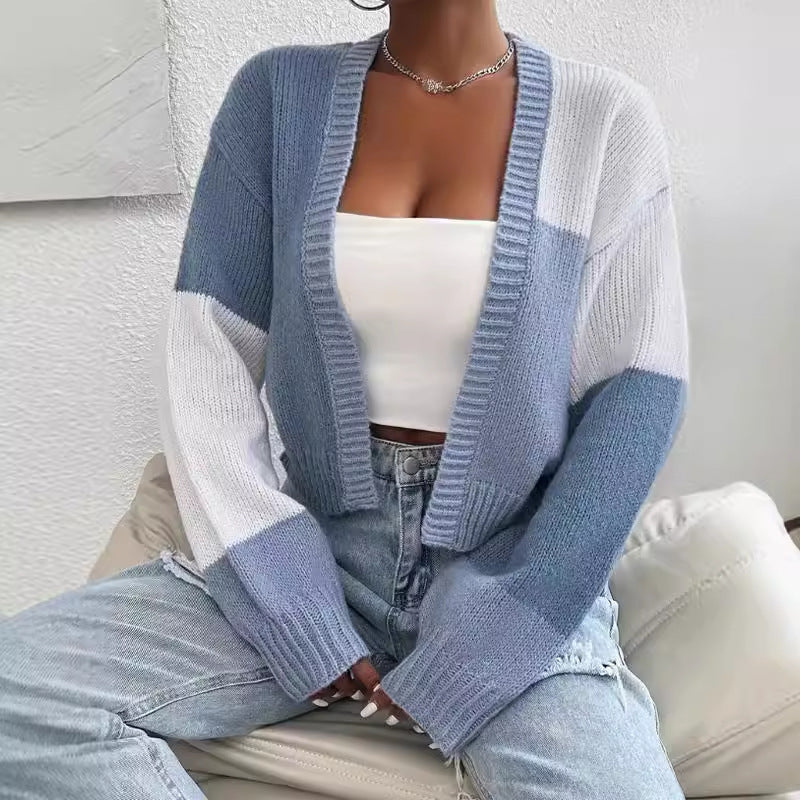 Nora – cropped dames cardigan vest met oversized mouwen