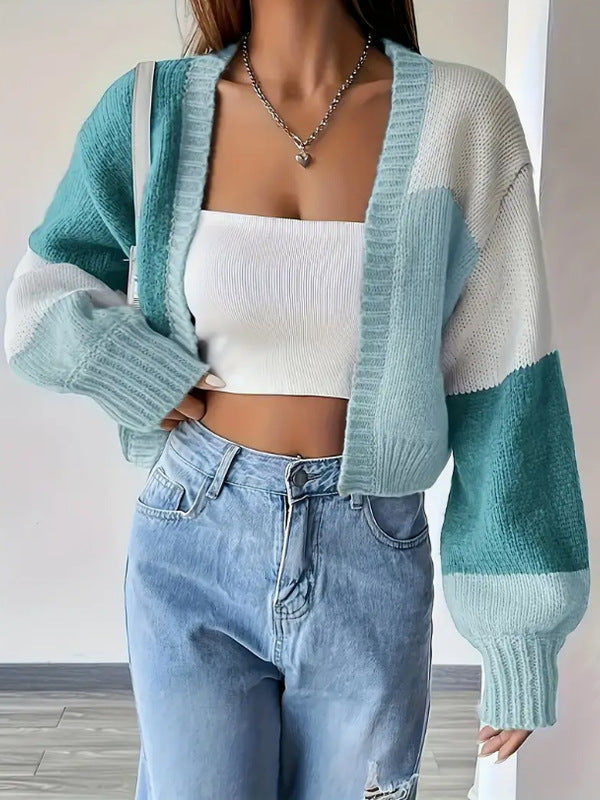Nora – cropped dames cardigan vest met oversized mouwen