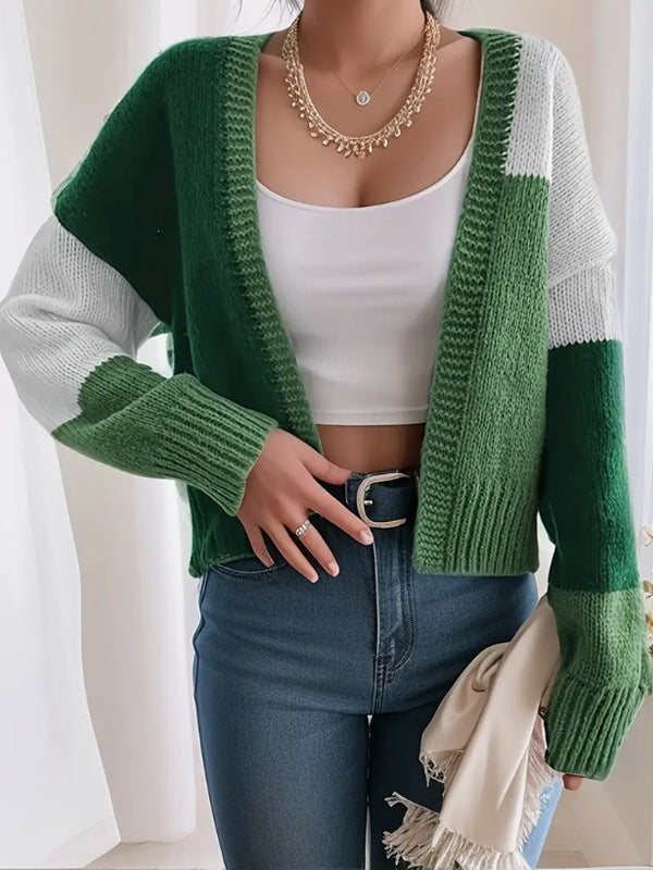 Nora – cropped dames cardigan vest met oversized mouwen