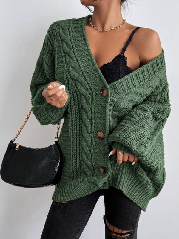 Hearthside – oversized cable knit vest met knopen en verlaagde schouders