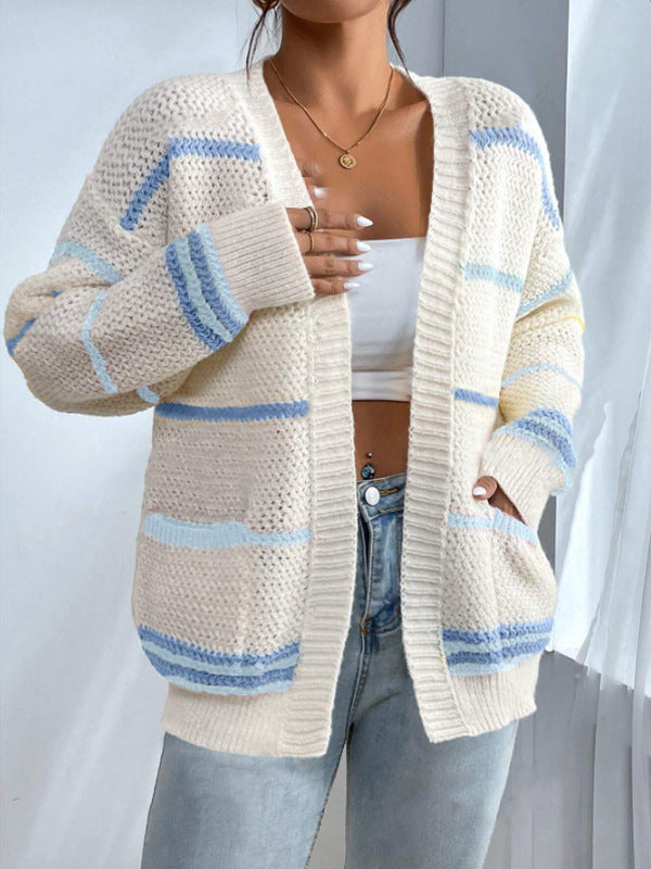 Sara – oversized cardigan-vest met strepen