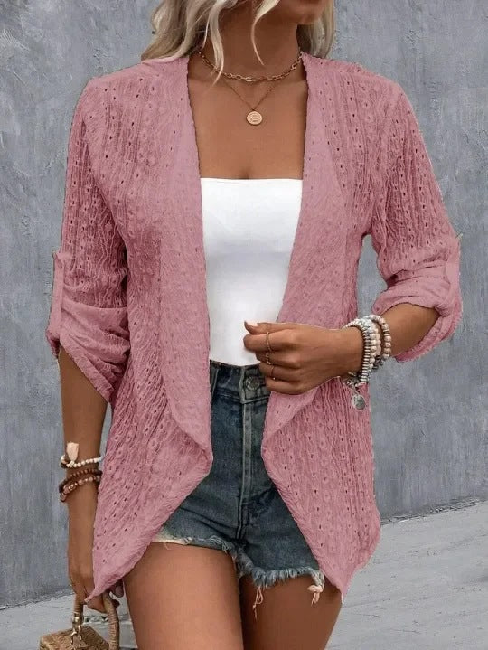 Luna – gehaakte dames cardigan-vest met open voorkant
