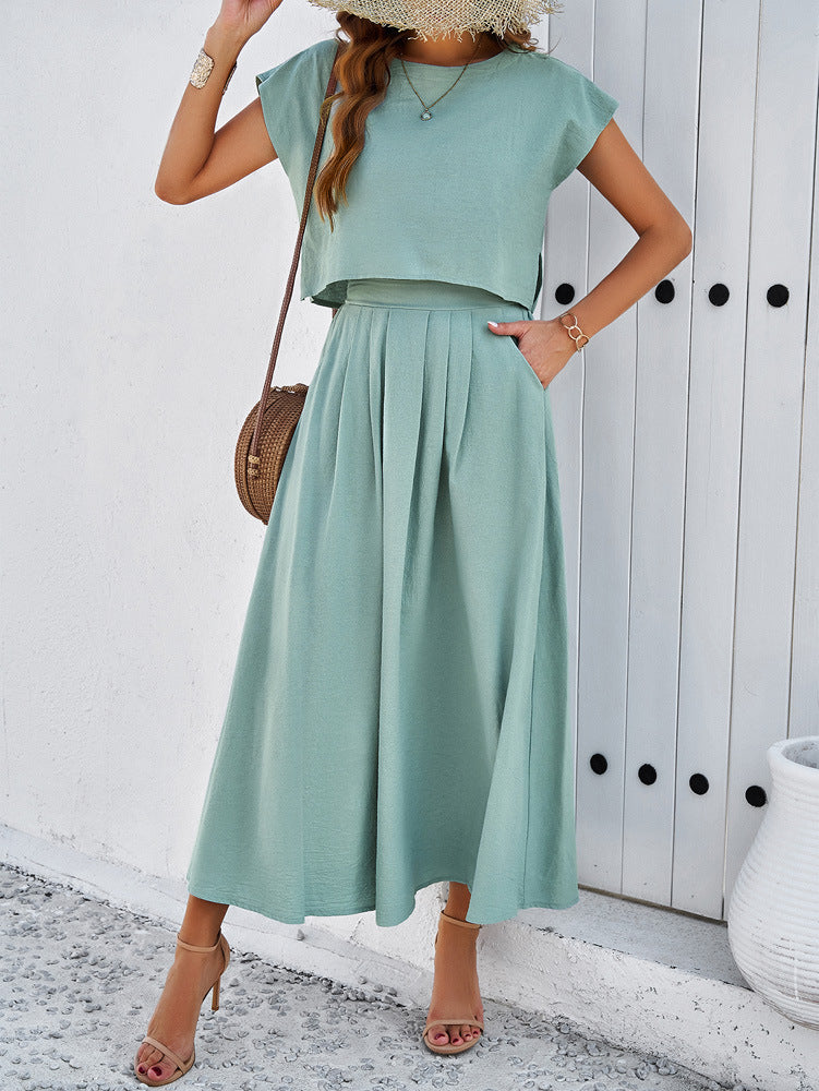 Sophie – zomerset van katoen-polyester met subtiele ruffle details
