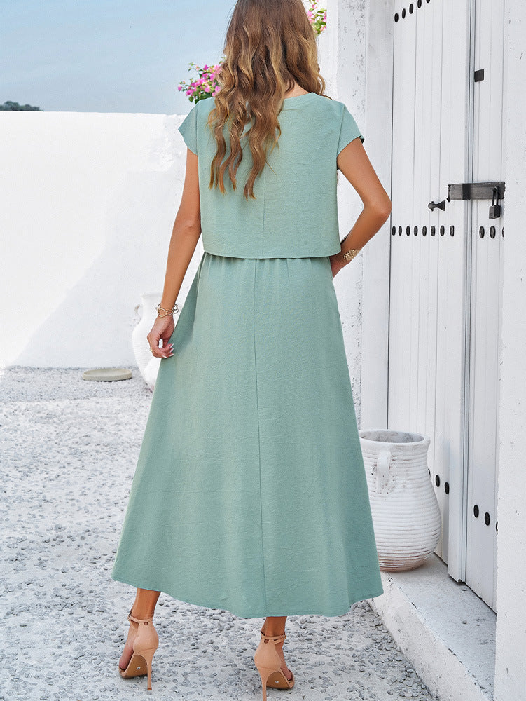 Sophie – zomerset van katoen-polyester met subtiele ruffle details