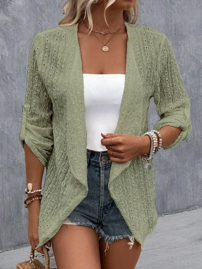 Luna – gehaakte dames cardigan-vest met open voorkant