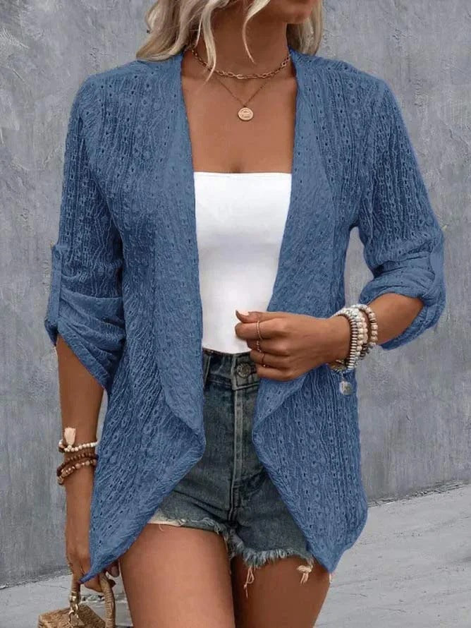 Luna – gehaakte dames cardigan-vest met open voorkant