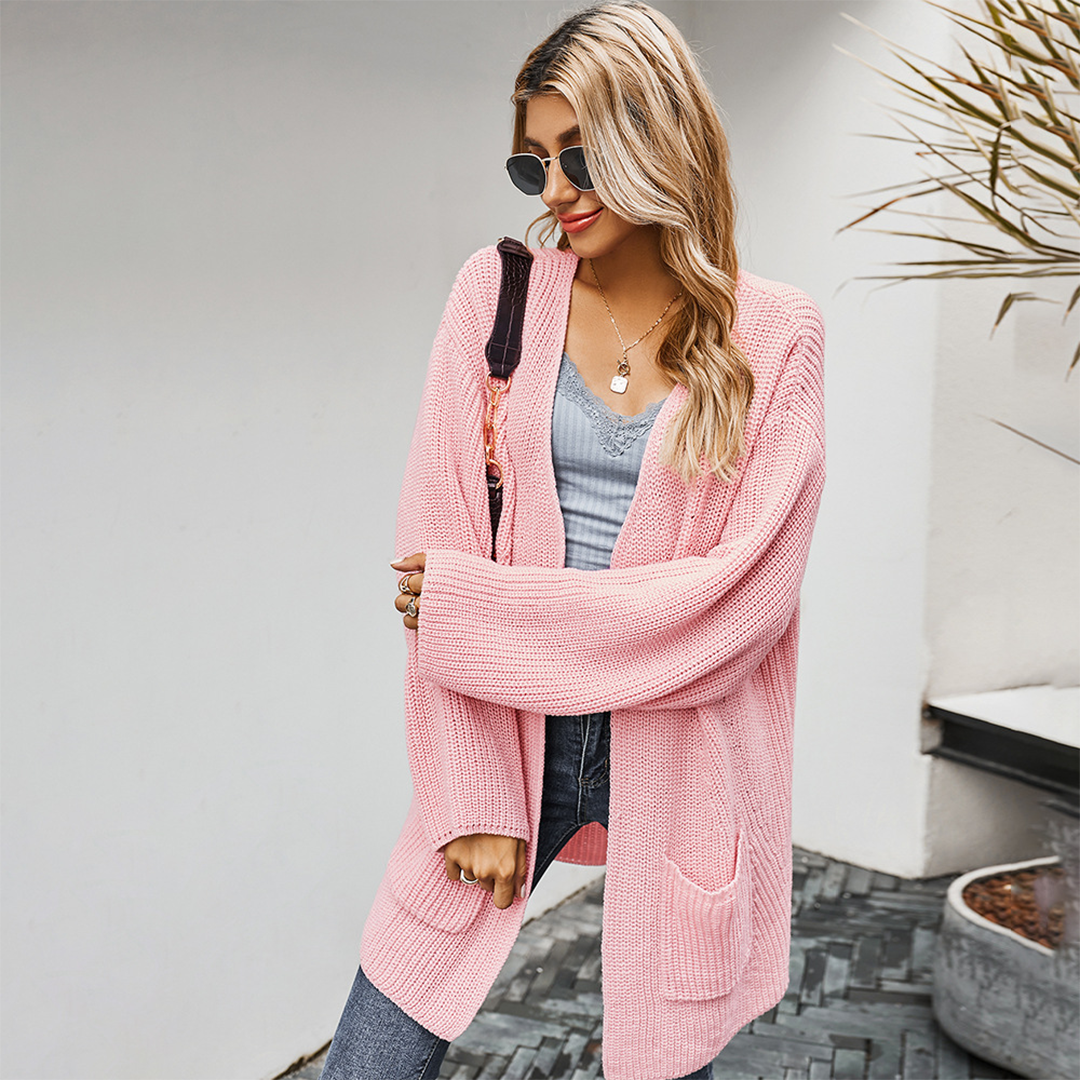 Mikaela – comfortabel cardigan vest met cut-out details en zakken