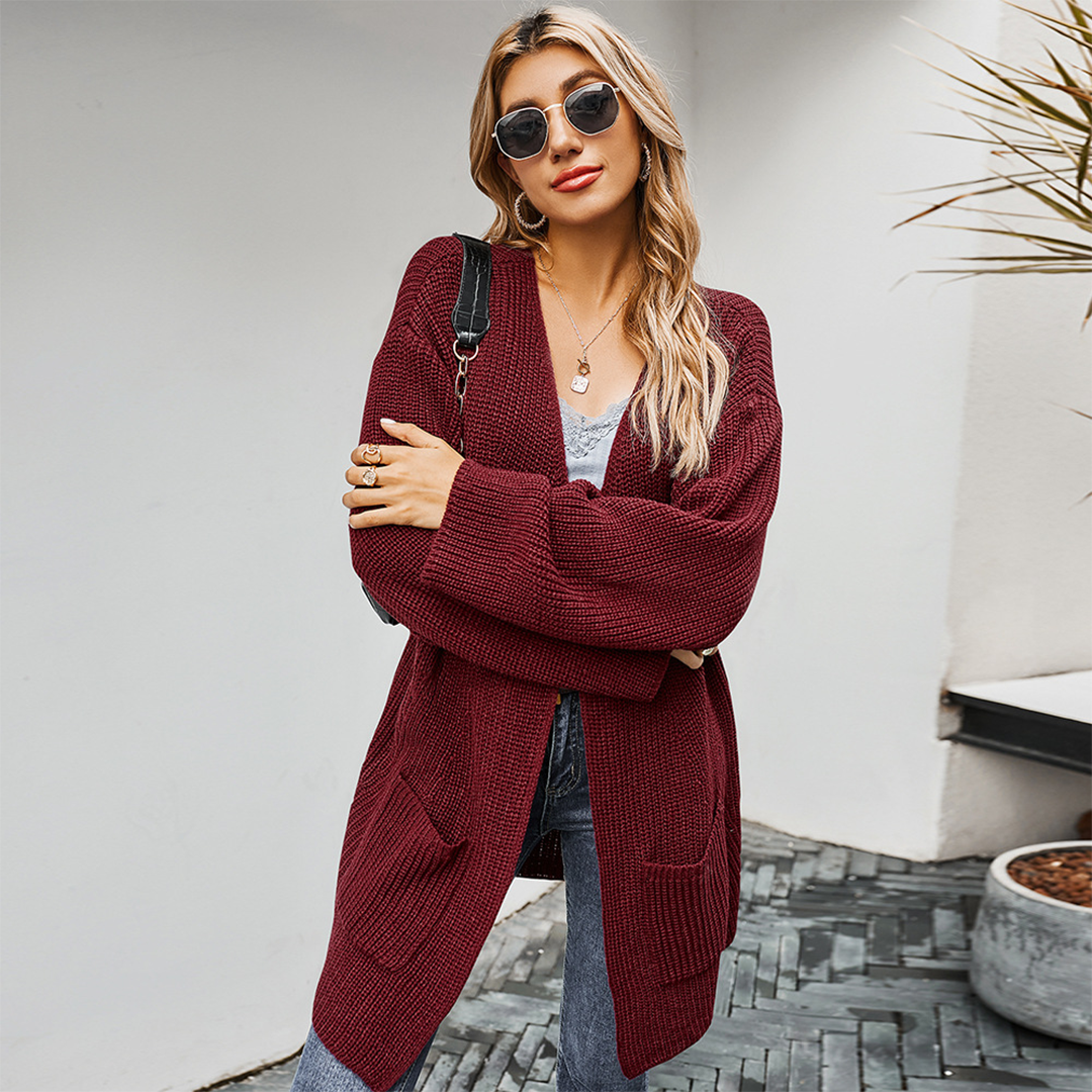 Mikaela – comfortabel cardigan vest met cut-out details en zakken
