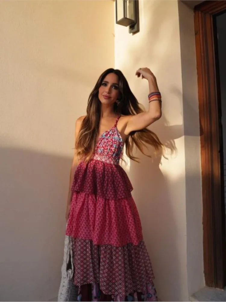 Luna – Bohemian patchwork maxi-jurk voor dames