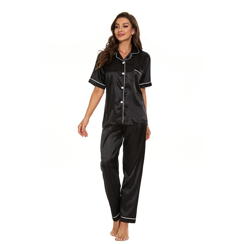 Jade – pyjamaset met V-hals en elastische taille