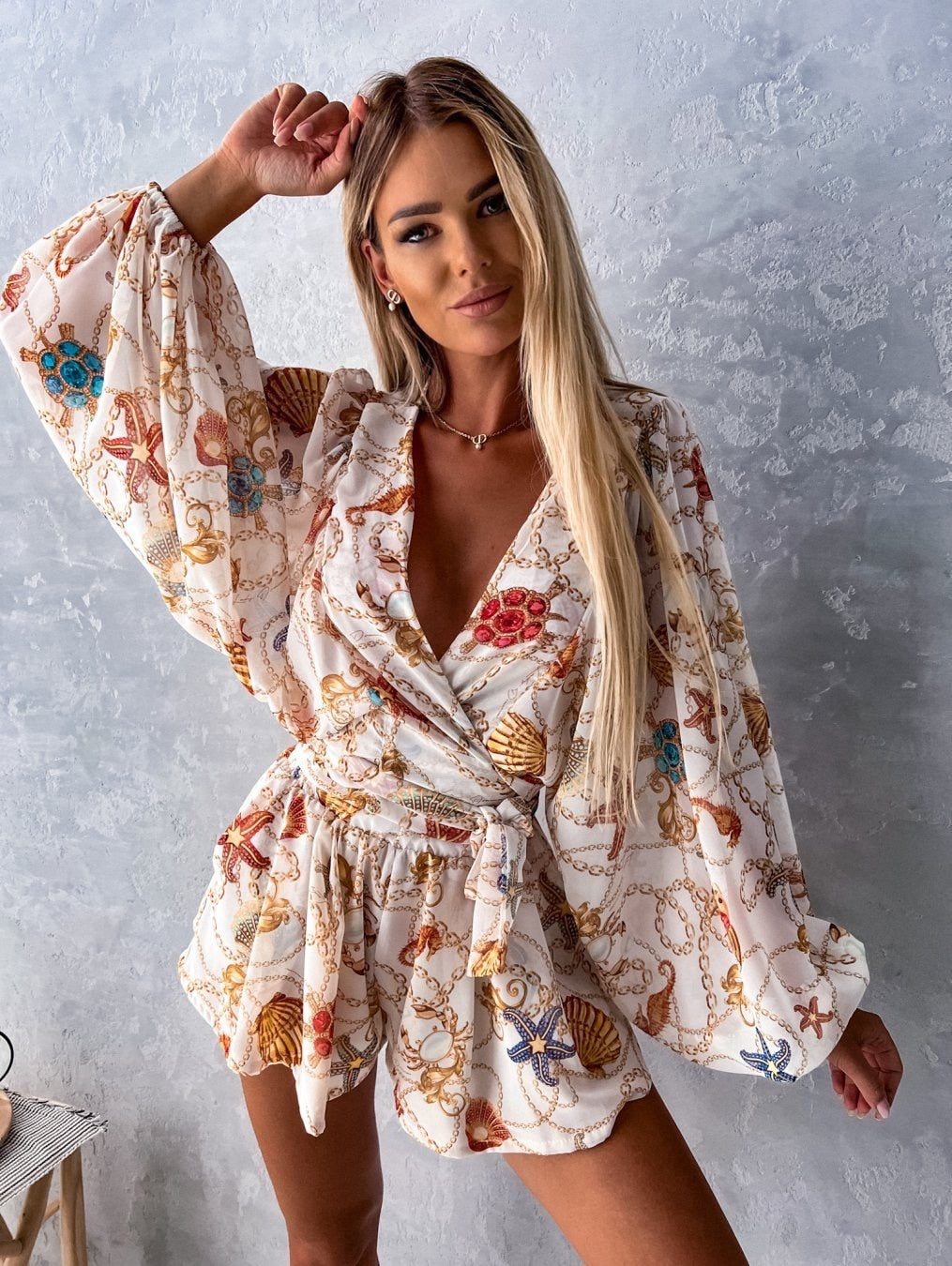 Luna – Zachte Co-Ord Set met V-hals top en high-waisted broek