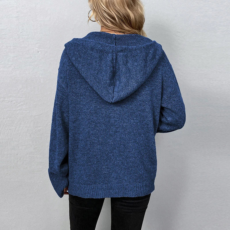 Bo – dikgebreid cardigan-vest met capuchon