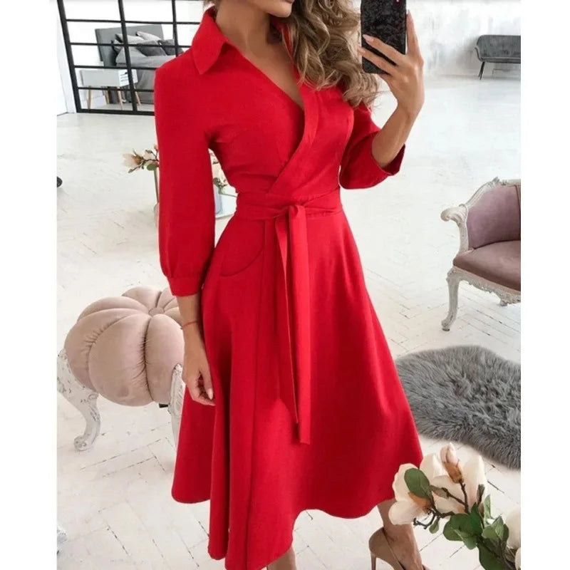Julia – Getailleerde Maxi Wikkel Jurk Met tailleband