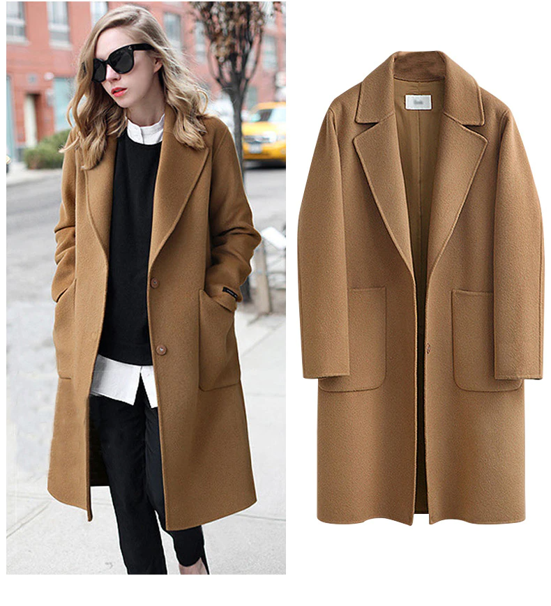 Camille – oversized trenchcoat met knielengte en lange mouwen