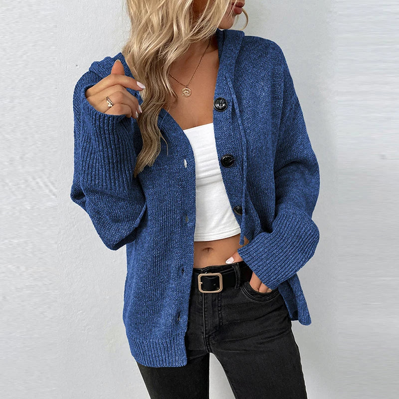 Bo – dikgebreid cardigan-vest met capuchon