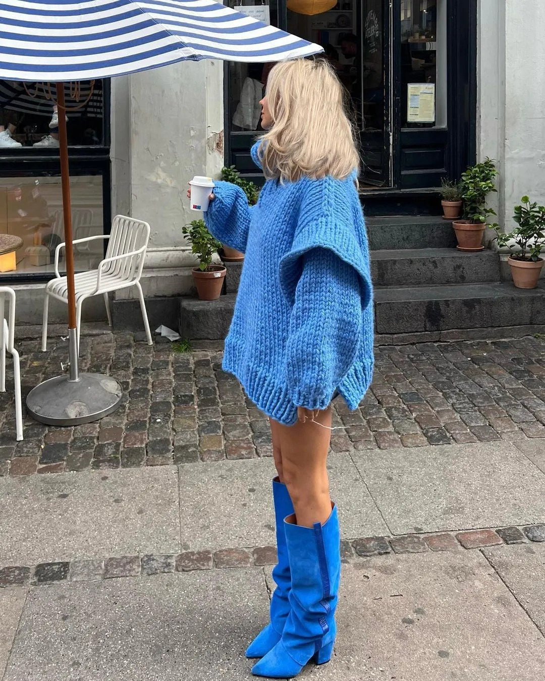Camden – oversized gebreide trui met wijde kraag en chunky structuur