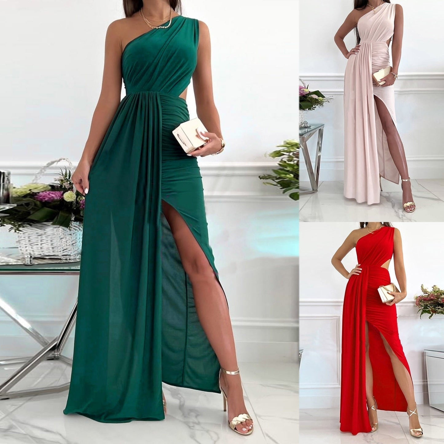 Lena – viscose Maxi zomer jurk met v-hals