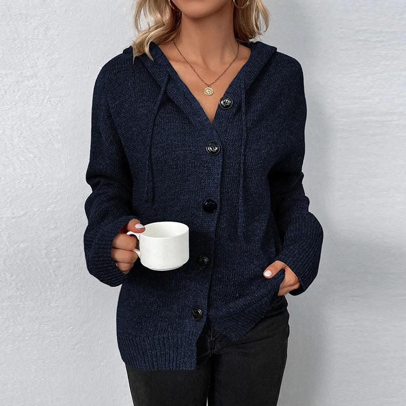 Bo – dikgebreid cardigan-vest met capuchon