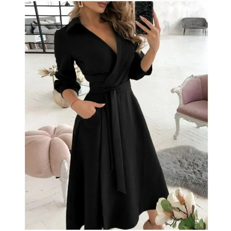 Julia – Getailleerde Maxi Wikkel Jurk Met tailleband