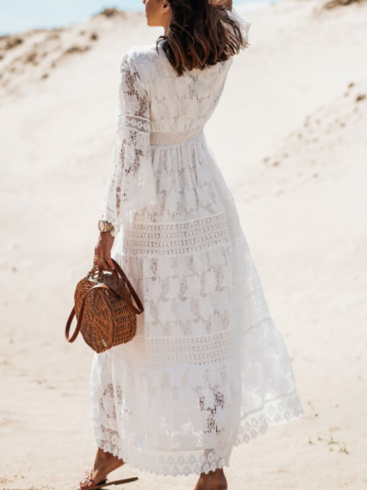 Elena - Luchtige Boho Zomerjurk Dames Met Mouwen
