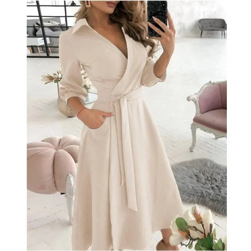 Julia – Getailleerde Maxi Wikkel Jurk Met tailleband