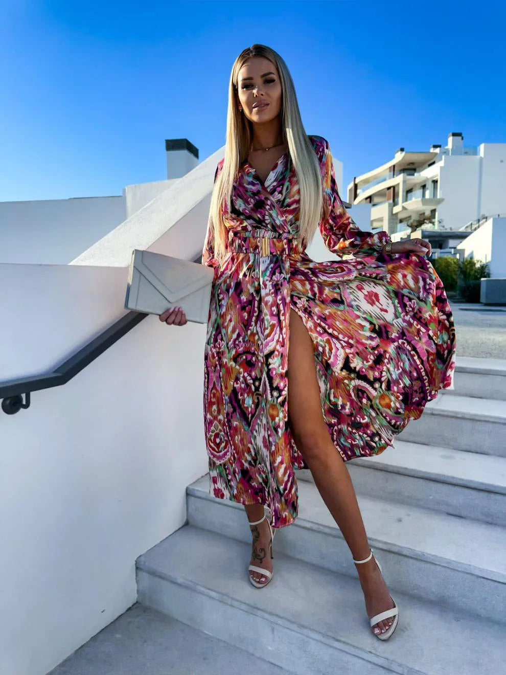 Avalon - Boho Maxi V-hals Jurk