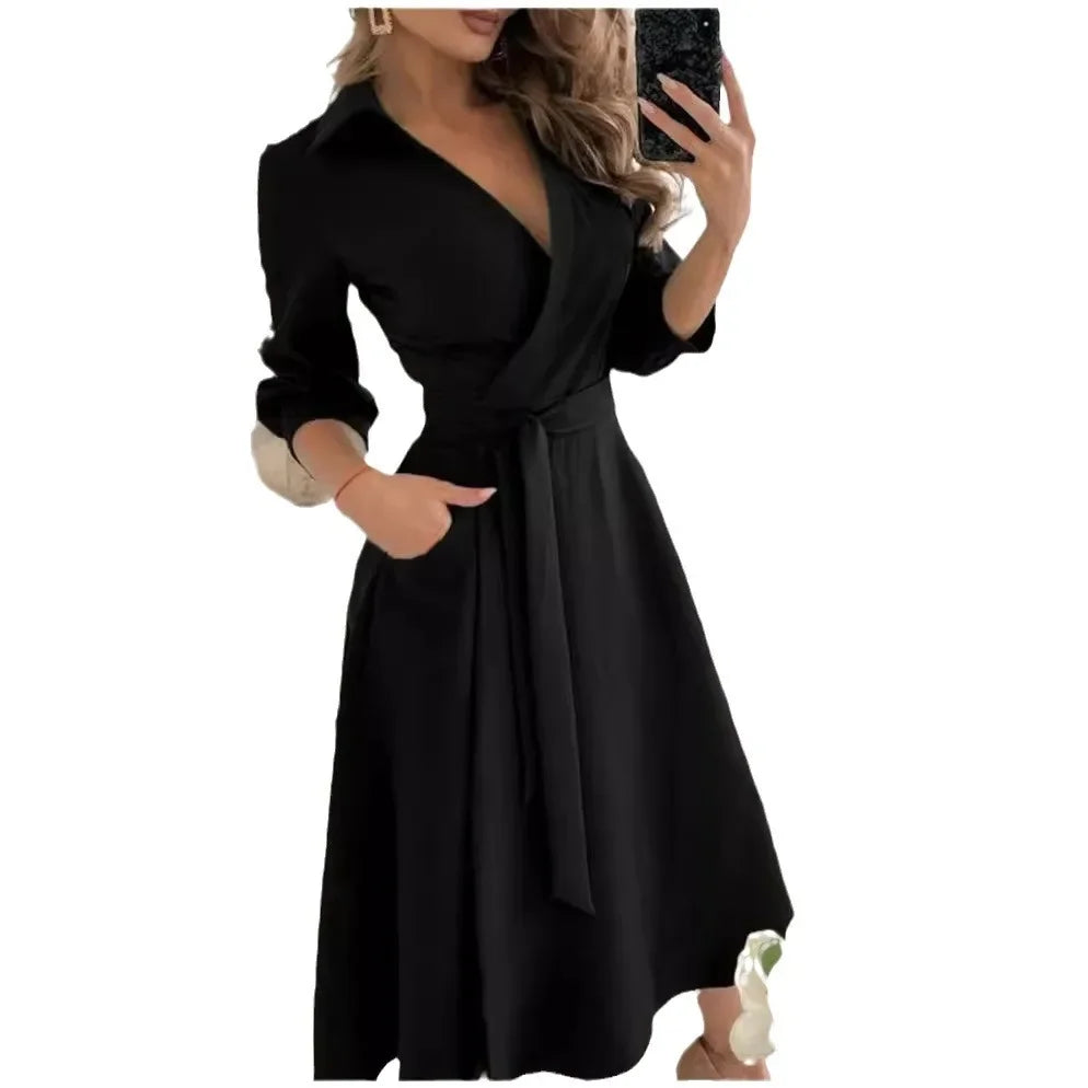 Julia – Getailleerde Maxi Wikkel Jurk Met tailleband