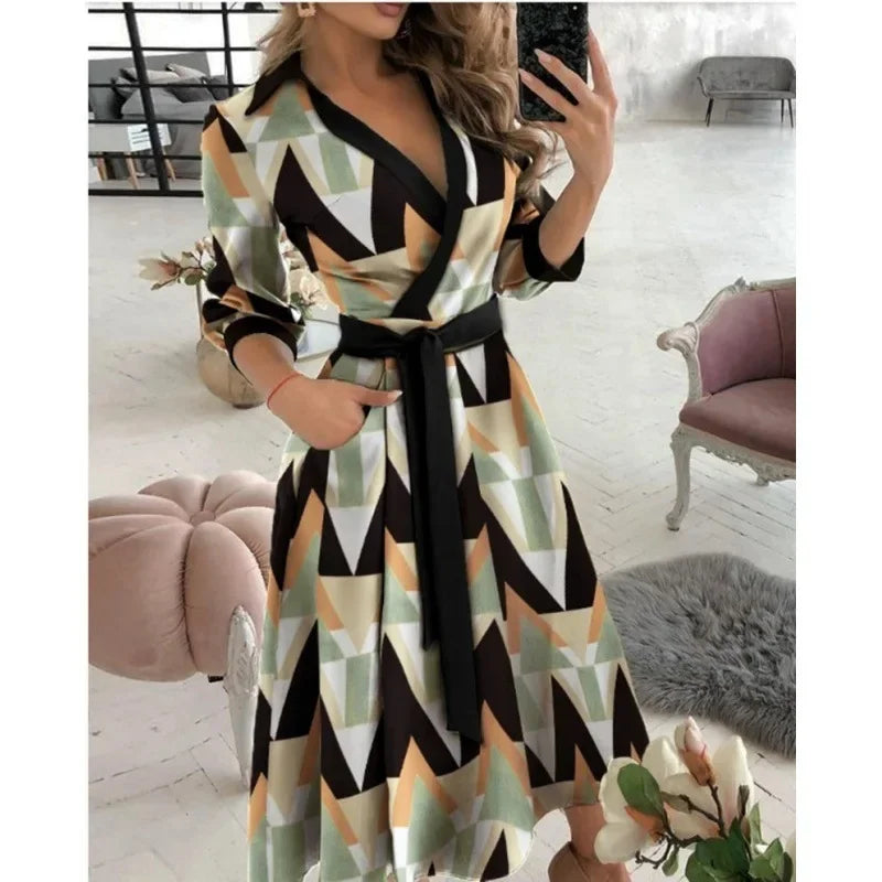 Julia – Getailleerde Maxi Wikkel Jurk Met tailleband