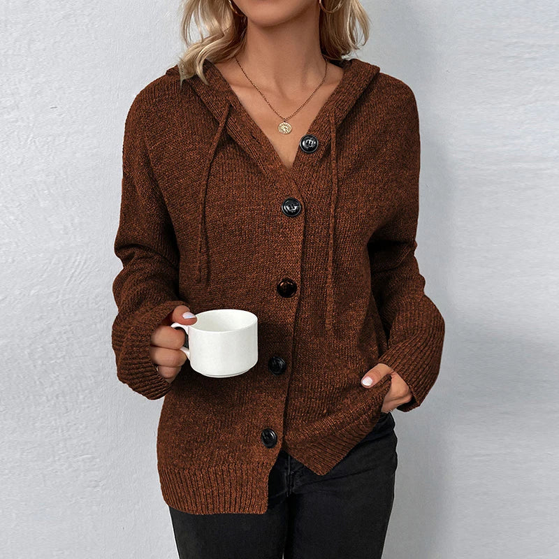 Bo – dikgebreid cardigan-vest met capuchon
