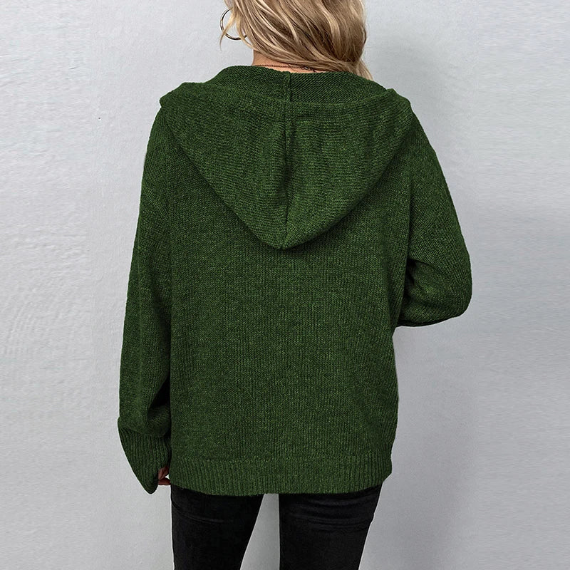 Bo – dikgebreid cardigan-vest met capuchon