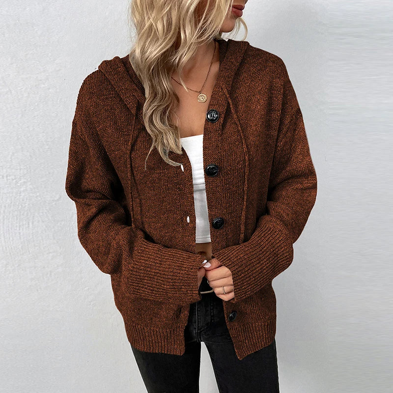 Bo – dikgebreid cardigan-vest met capuchon